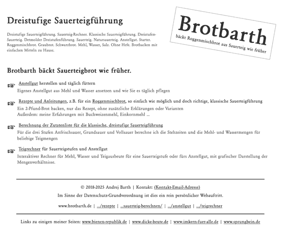www.brotbarth.de Screenshot