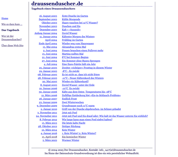 www.draussenduscher.de Screenshot